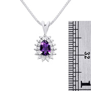 Rylos Women's 14K White Gold Birthstone Set: Ring, Earring & Pendant Necklace. Gemstone & Diamonds, Pear Tear Drop Shape 6X4MM Birthstone. Perfectly Matching Gold Jewelry. Sizes 5-10.