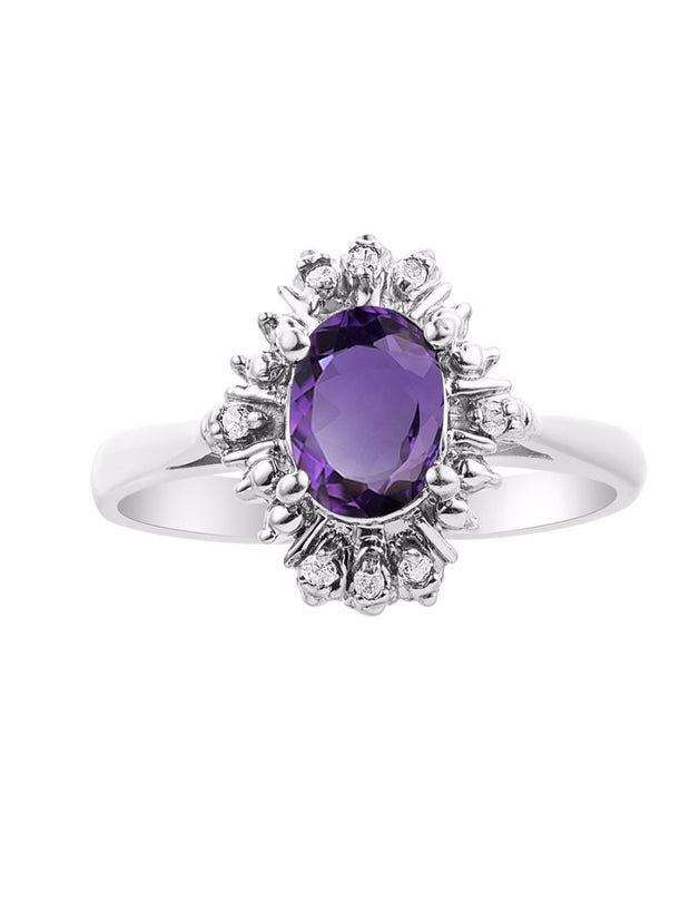 Rylos Ring showcasing a 7X5MM Oval Gemstone & Sparkling Diamonds - Exquisite Color Stone Jewelry for Women in Sterling Silver, Available in Sizes 5-10