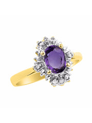 Rylos Ring showcasing a 7X5MM Oval Gemstone & Sparkling Diamonds - Exquisite Color Stone Jewelry for Women in Yellow Gold Plated Silver, Available in Sizes 5-10