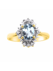 Rylos Ring showcasing a 7X5MM Oval Gemstone & Sparkling Diamonds - Exquisite Color Stone Jewelry for Women in Yellow Gold Plated Silver, Available in Sizes 5-10