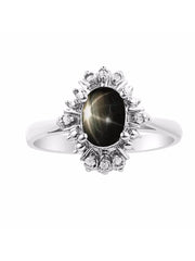 Rylos Ring showcasing a 7X5MM Oval Gemstone & Sparkling Diamonds - Exquisite Color Stone Jewelry for Women in Sterling Silver, Available in Sizes 5-10