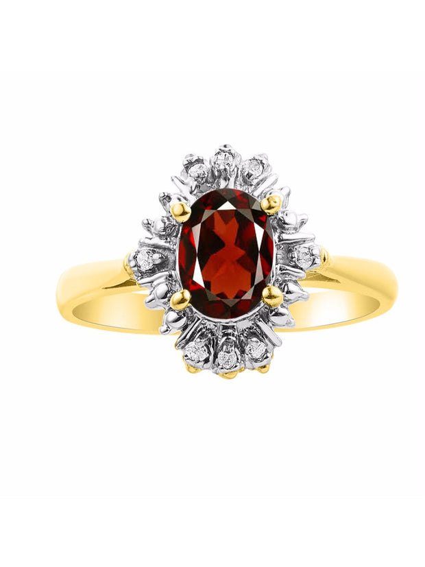 Rylos Ring showcasing a 7X5MM Oval Gemstone & Sparkling Diamonds - Exquisite Color Stone Jewelry for Women in Yellow Gold Plated Silver, Available in Sizes 5-10