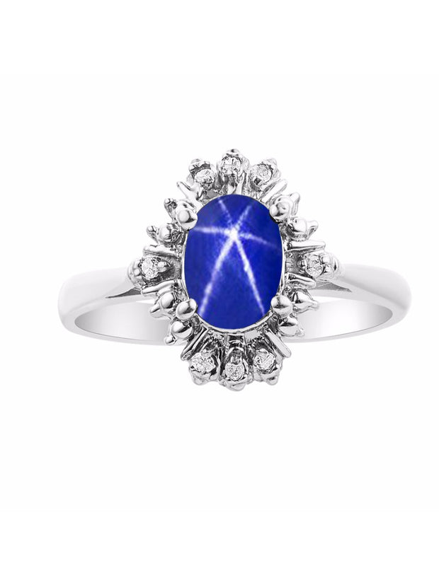 Rylos Ring showcasing a 7X5MM Oval Gemstone & Sparkling Diamonds - Exquisite Color Stone Jewelry for Women in Sterling Silver, Available in Sizes 5-10