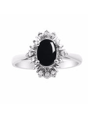 Rylos Ring showcasing a 7X5MM Oval Gemstone & Sparkling Diamonds - Exquisite Color Stone Jewelry for Women in Sterling Silver, Available in Sizes 5-10