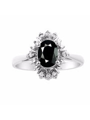 Rylos Ring showcasing a 7X5MM Oval Gemstone & Sparkling Diamonds - Exquisite Color Stone Jewelry for Women in Sterling Silver, Available in Sizes 5-10