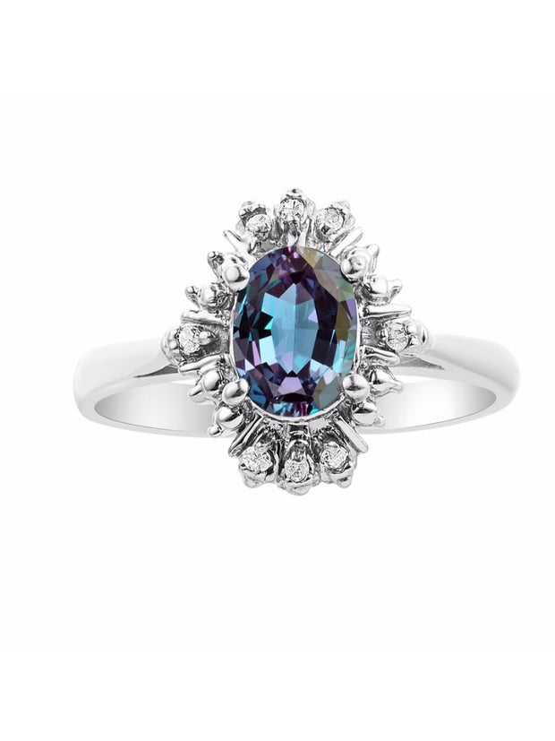 Rylos Ring showcasing a 7X5MM Oval Gemstone & Sparkling Diamonds - Exquisite Color Stone Jewelry for Women in Sterling Silver, Available in Sizes 5-10