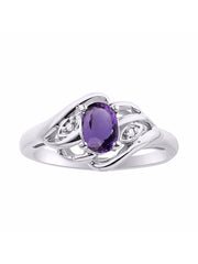 Rylos 14K White Gold Ring with Classic Style, 6X4MM Birthstone Gemstone, & Sparkling Diamonds - Opulent Gem Jewelry for Women in Sizes 5-10