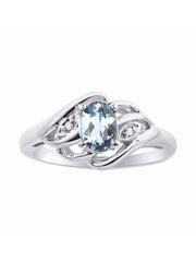 Rylos Ring featuring Classic Style, 6X4MM Birthstone Gemstone, & Diamonds - Elegant Jewelry for Women in Sterling Silver, Sizes 5-10