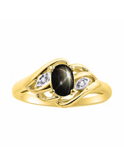 Rylos Ring featuring Classic Style, 6X4MM Birthstone Gemstone, & Diamonds - Elegant Jewelry for Women in Yellow Gold Plated Silver, Sizes 5-10