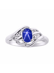 Rylos Ring featuring Classic Style, 6X4MM Birthstone Gemstone, & Diamonds - Elegant Jewelry for Women in Sterling Silver, Sizes 5-10