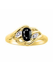 Rylos Ring featuring Classic Style, 6X4MM Birthstone Gemstone, & Diamonds - Elegant Jewelry for Women in Yellow Gold Plated Silver, Sizes 5-10