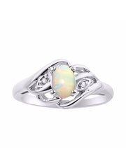 Rylos 14K White Gold Ring with Classic Style, 6X4MM Birthstone Gemstone, & Sparkling Diamonds - Opulent Gem Jewelry for Women in Sizes 5-10