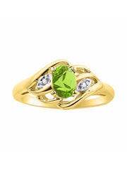 Rylos Ring featuring Classic Style, 6X4MM Birthstone Gemstone, & Diamonds - Elegant Jewelry for Women in Yellow Gold Plated Silver, Sizes 5-10