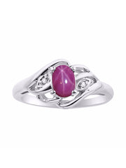 Rylos Ring featuring Classic Style, 6X4MM Birthstone Gemstone, & Diamonds - Elegant Jewelry for Women in Sterling Silver, Sizes 5-10