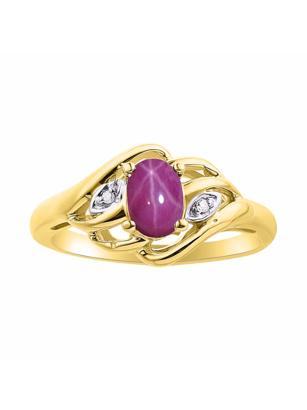 Rylos Ring featuring Classic Style, 6X4MM Birthstone Gemstone, & Diamonds - Elegant Jewelry for Women in Yellow Gold Plated Silver, Sizes 5-10