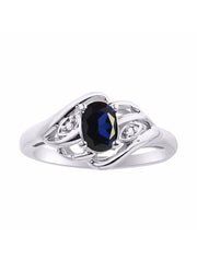 Rylos Ring featuring Classic Style, 6X4MM Birthstone Gemstone, & Diamonds - Elegant Jewelry for Women in Sterling Silver, Sizes 5-10