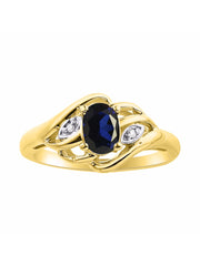 Rylos Ring featuring Classic Style, 6X4MM Birthstone Gemstone, & Diamonds - Elegant Jewelry for Women in Yellow Gold Plated Silver, Sizes 5-10