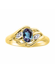 Rylos 14K Yellow Gold Ring with Classic Style, 6X4MM Birthstone Gemstone, & Sparkling Diamonds - Opulent Gem Jewelry for Women in Sizes 5-10