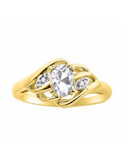 Rylos 14K Yellow Gold Ring with Classic Style, 6X4MM Birthstone Gemstone, & Sparkling Diamonds - Opulent Gem Jewelry for Women in Sizes 5-10