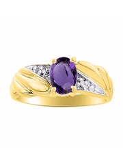 Rylos Angel Wing Birthstone Ring 7X5MM Gemstone & Diamonds - Elegant Stone Jewelry for Women in Yellow Gold Plated Silver, Available in Sizes 5-10