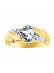 Rylos 14K Yellow Gold Angel Wing Birthstone Ring 7X5MM Gemstone & Diamonds - Captivating Color Stone Jewelry for Women in Gold, Sizes 5-10