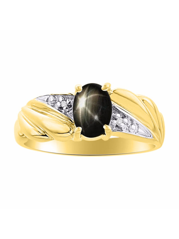 Rylos Angel Wing Birthstone Ring 7X5MM Gemstone & Diamonds - Elegant Stone Jewelry for Women in Yellow Gold Plated Silver, Available in Sizes 5-10