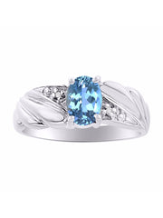 Rylos 14K White Gold Angel Wing Birthstone Ring 7X5MM Gemstone & Diamonds - Captivating Color Stone Jewelry for Women in Gold, Sizes 5-10