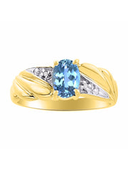 Rylos Angel Wing Birthstone Ring 7X5MM Gemstone & Diamonds - Elegant Stone Jewelry for Women in Yellow Gold Plated Silver, Available in Sizes 5-10