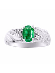 Rylos Angel Wing Birthstone Ring 7X5MM Gemstone & Diamonds - Elegant Stone Jewelry for Women in Sterling Silver, Available in Sizes 5-10