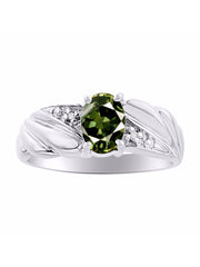 Rylos 14K White Gold Angel Wing Birthstone Ring 7X5MM Gemstone & Diamonds - Captivating Color Stone Jewelry for Women in Gold, Sizes 5-10