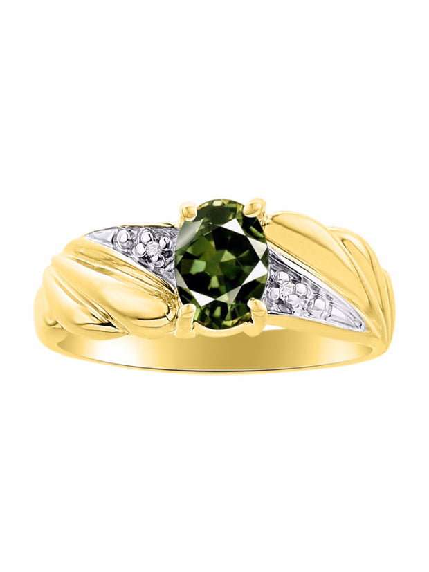 Rylos Angel Wing Birthstone Ring 7X5MM Gemstone & Diamonds - Elegant Stone Jewelry for Women in Yellow Gold Plated Silver, Available in Sizes 5-10