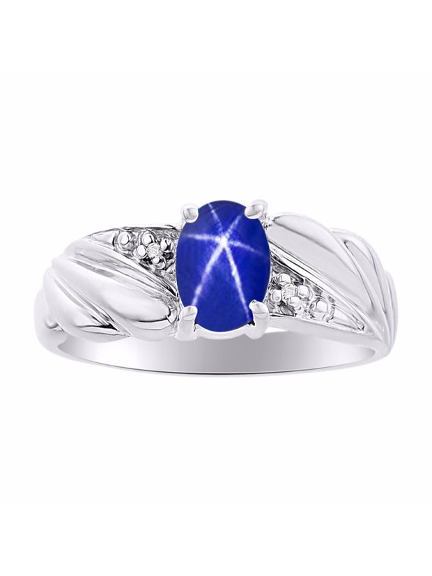 Rylos Angel Wing Birthstone Ring 7X5MM Gemstone & Diamonds - Elegant Stone Jewelry for Women in Sterling Silver, Available in Sizes 5-10