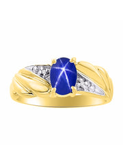 Rylos Angel Wing Birthstone Ring 7X5MM Gemstone & Diamonds - Elegant Stone Jewelry for Women in Yellow Gold Plated Silver, Available in Sizes 5-10