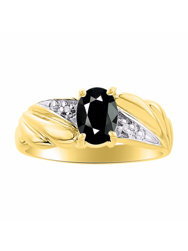 Rylos Angel Wing Birthstone Ring 7X5MM Gemstone & Diamonds - Elegant Stone Jewelry for Women in Yellow Gold Plated Silver, Available in Sizes 5-10