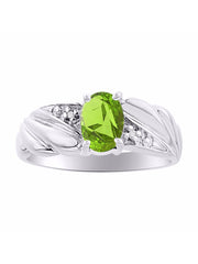 Rylos 14K White Gold Angel Wing Birthstone Ring 7X5MM Gemstone & Diamonds - Captivating Color Stone Jewelry for Women in Gold, Sizes 5-10