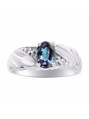 Rylos 14K White Gold Angel Wing Birthstone Ring 7X5MM Gemstone & Diamonds - Captivating Color Stone Jewelry for Women in Gold, Sizes 5-10