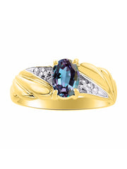 Rylos 14K Yellow Gold Angel Wing Birthstone Ring 7X5MM Gemstone & Diamonds - Captivating Color Stone Jewelry for Women in Gold, Sizes 5-10