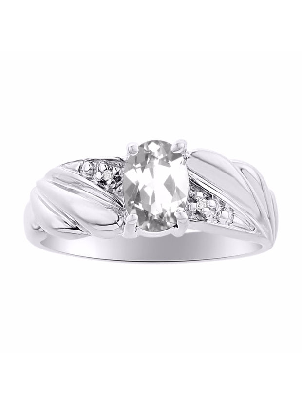 Rylos Angel Wing Birthstone Ring 7X5MM Gemstone & Diamonds - Elegant Stone Jewelry for Women in Sterling Silver, Available in Sizes 5-10