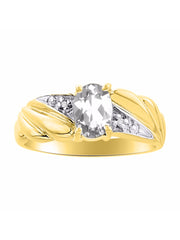 Rylos 14K Yellow Gold Angel Wing Birthstone Ring 7X5MM Gemstone & Diamonds - Captivating Color Stone Jewelry for Women in Gold, Sizes 5-10