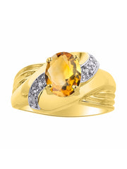 Rylos 14K Yellow Gold Ring with Oval 9X7MM Gemstone & Diamonds - Classic Design Color Stone Jewelry for Women in Gold, Sizes 5-10