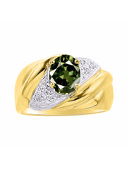 Rylos 14K Yellow Gold Ring with Oval 8X6MM Gemstone & Diamonds - Classic Design Color Stone Jewelry for Women in Gold, Sizes 5-10