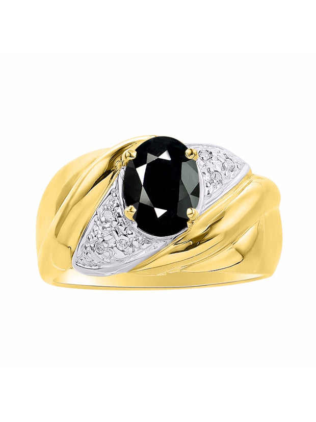 Rylos 14K Yellow Gold Ring with Oval 8X6MM Gemstone & Diamonds - Classic Design Color Stone Jewelry for Women in Gold, Sizes 5-10