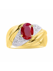 Rylos 14K Yellow Gold Ring with Oval 8X6MM Gemstone & Diamonds - Classic Design Color Stone Jewelry for Women in Gold, Sizes 5-10