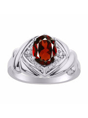 Rylos 14K White Gold XOXO Hugs & Kisses Ring with 9X7MM Gemstone & Diamonds - Expressive Color Stone Jewelry for Women in Sizes 5-10