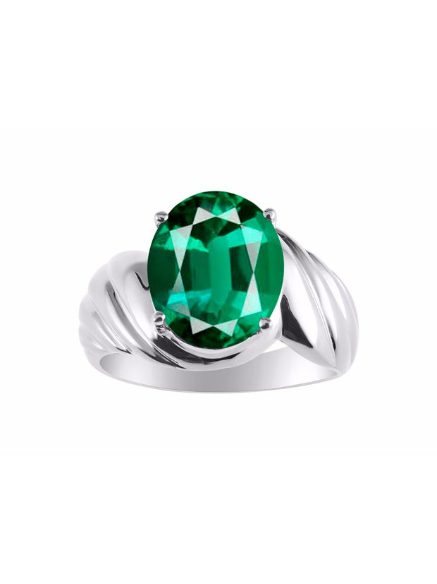 Rylos Classic Designer Style Oval 12X10MM Solitaire Gemstone Ring - Gem Jewelry for Women & in Sterling Silver, Sizes 5-13