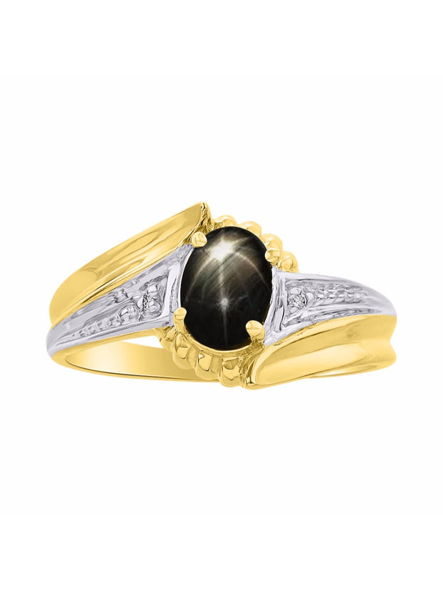 Rylos 14K Yellow Gold Swirl Z Ring with 7X5MM Oval Gemstone & Diamond Accent  Exquisite Color Stone Birthstone Jewelry for Women  Available in Sizes 5-10