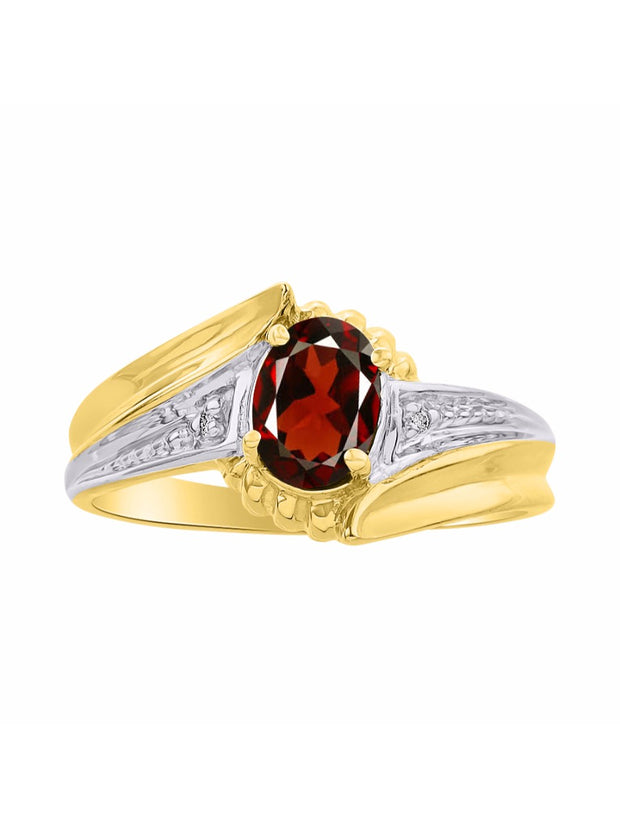 Rylos 14K Yellow Gold Swirl Z Ring with 7X5MM Oval Gemstone & Diamond Accent  Exquisite Color Stone Birthstone Jewelry for Women  Available in Sizes 5-10