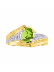 Rylos 14K Yellow Gold Swirl Z Ring with 7X5MM Oval Gemstone & Diamond Accent  Exquisite Color Stone Birthstone Jewelry for Women  Available in Sizes 5-10