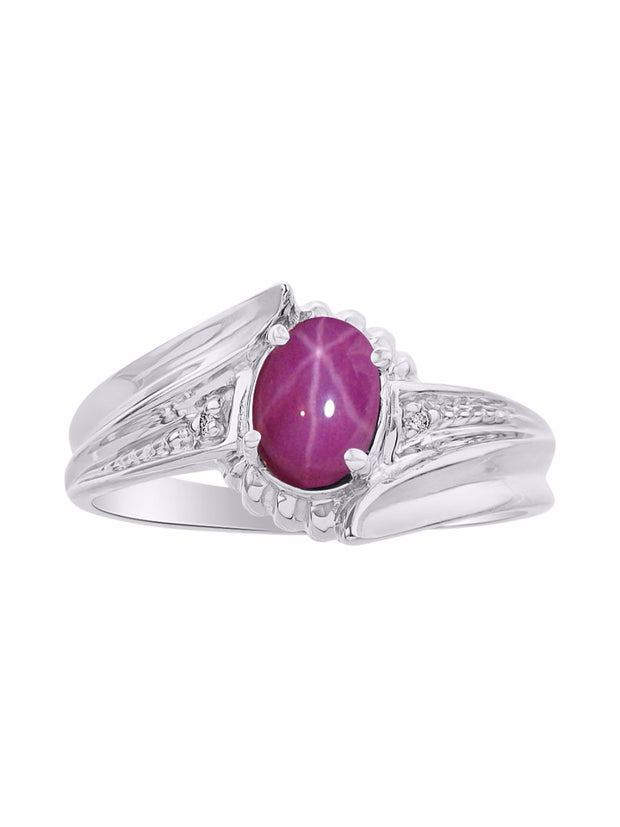 Rylos 14K White Gold Swirl Z Ring with 7X5MM Oval Gemstone & Diamond Accent  Exquisite Color Stone Birthstone Jewelry for Women  Available in Sizes 5-10