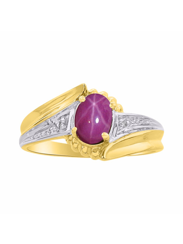 Rylos 14K Yellow Gold Swirl Z Ring with 7X5MM Oval Gemstone & Diamond Accent  Exquisite Color Stone Birthstone Jewelry for Women  Available in Sizes 5-10